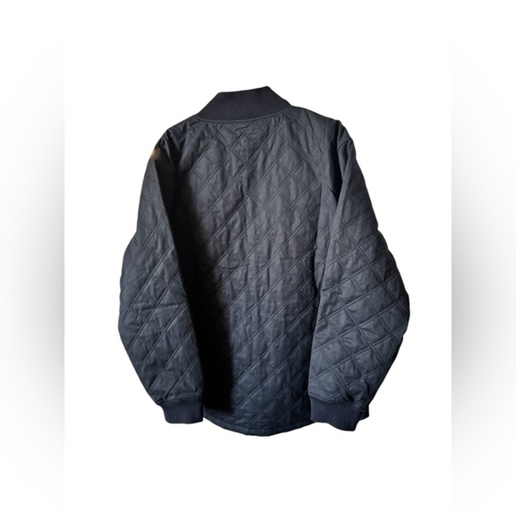 Bylt Bomber Jacket Mens L Navy Gray Reversible Quilted Hi Lo Casual NWOT - Picture 4 of 15